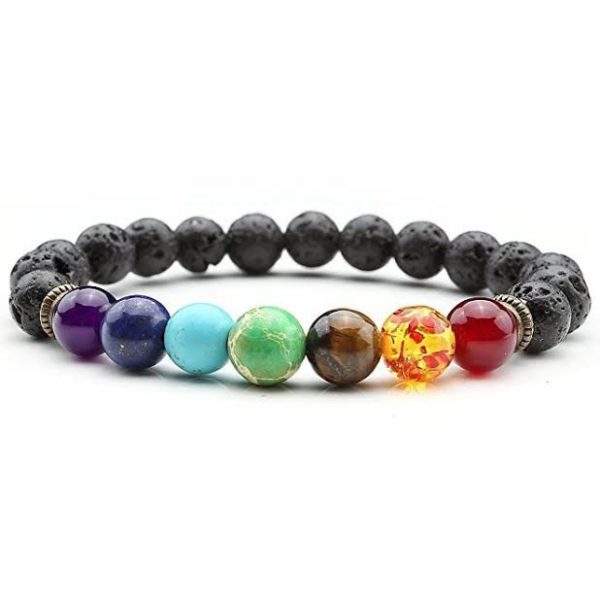 7 Chakra Lava Stone Essential Oils Diffuser Bracelet Jewelry