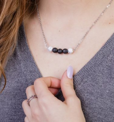 Howlite Lava Stone Diffuser Necklace for Aromatherapy