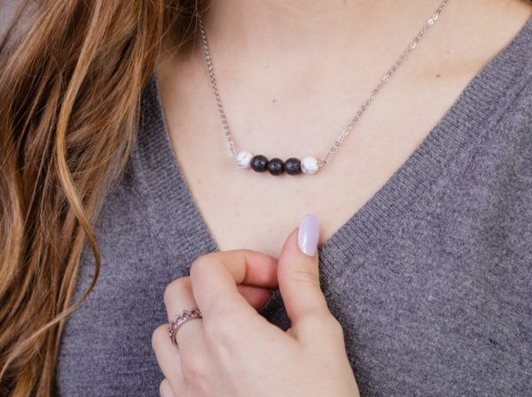 Howlite Lava Stone Diffuser Necklace for Aromatherapy